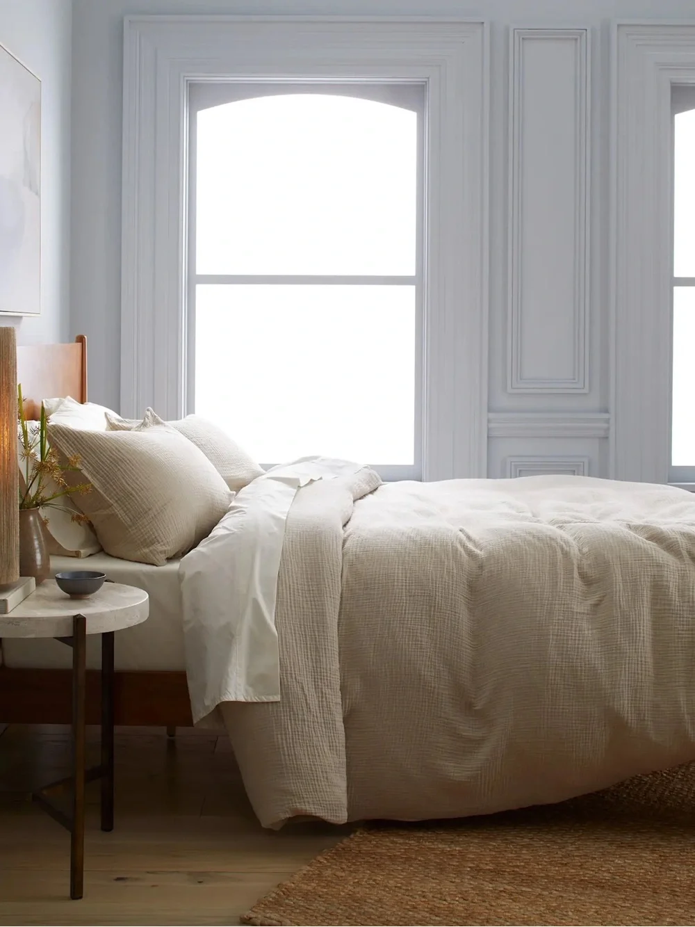 NWT QUINCE Organic Cotton Gauze Duvet Cover Set King/Cal King Dune 9285